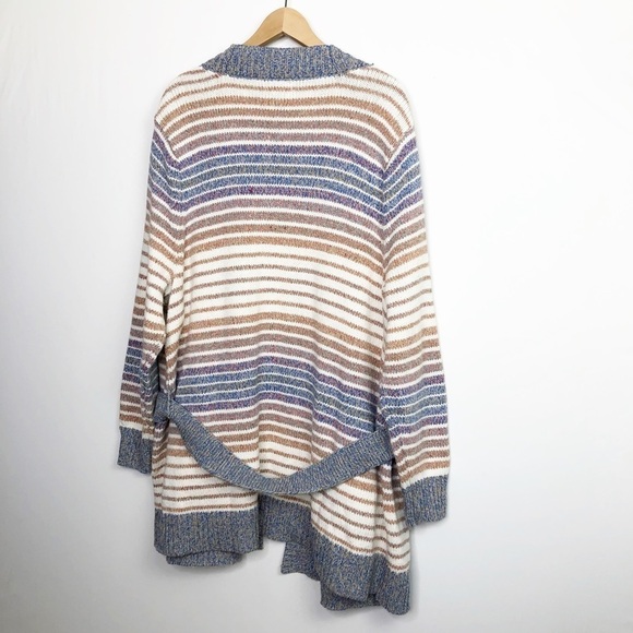 LAND’S End striped oversize duster cardigan - Picture 11 of 12